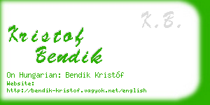 kristof bendik business card