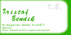 kristof bendik business card